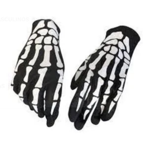 Par de luvas caveira halloween