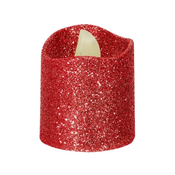 Vela LED glitter vermelha
