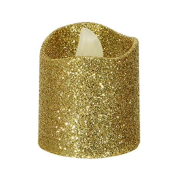 Vela LED glitter dourada natal