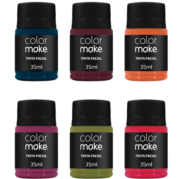 Kit com 6 cores Tinta Líquida Fusion Colormake 35ml