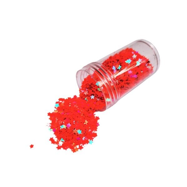 Estrelinha vermelho candy brilho holográfico carnaval mak 6g