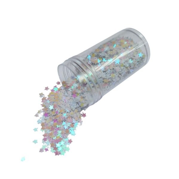 Estrelinha branco pérola brilho holográfico carnaval make 6g