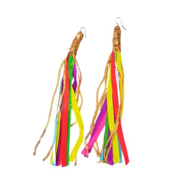 MAXI Brinco Fitas Coloridas E PAETÊ DOURADO CARNAVAL