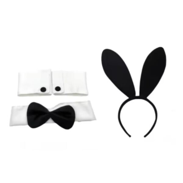 Kit coelhinha sexy Páscoa 3 peças gravata punhos e orelha