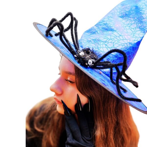 Chapéu de bruxa Teia com Aranha Articulável Halloween