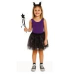 Fantasia Morceguinha Halloween paetê holográfico