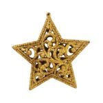 Enfeite Natalino Estrela Vazada Vermelha/Dourada - Imagem 2