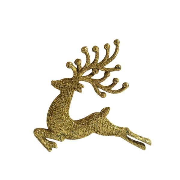 Enfeite Natalino Rena Dourada Glitter Gde 14cm