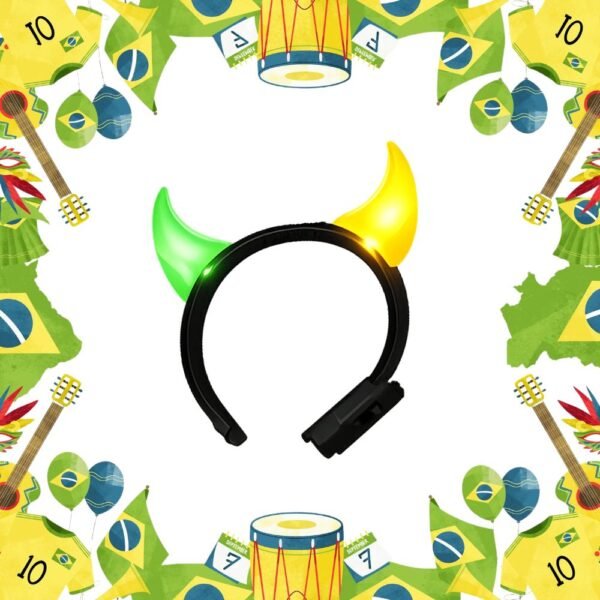 Tiara Chifre Diabinho LED Copa Brasil