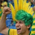 Peruca MOICANO Copa Brasil Verde e Amarelo
