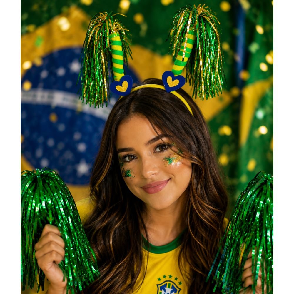 6867cbde628121215d3a0258dd49fe60.jpg Kit Tiara, Pompom e Glitter Colormake Copa Brasil - Imagem 1