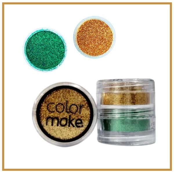 Torre GLITTER duo Brasil Colormake Verde e Dourado Copa
